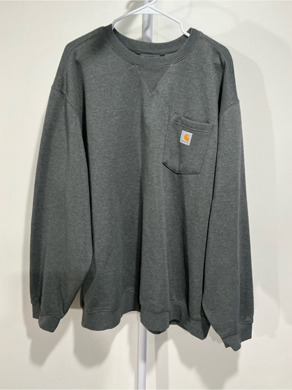 Carhartt Men's Dark Charcoal Crewneck Sweatshirt with Pocket